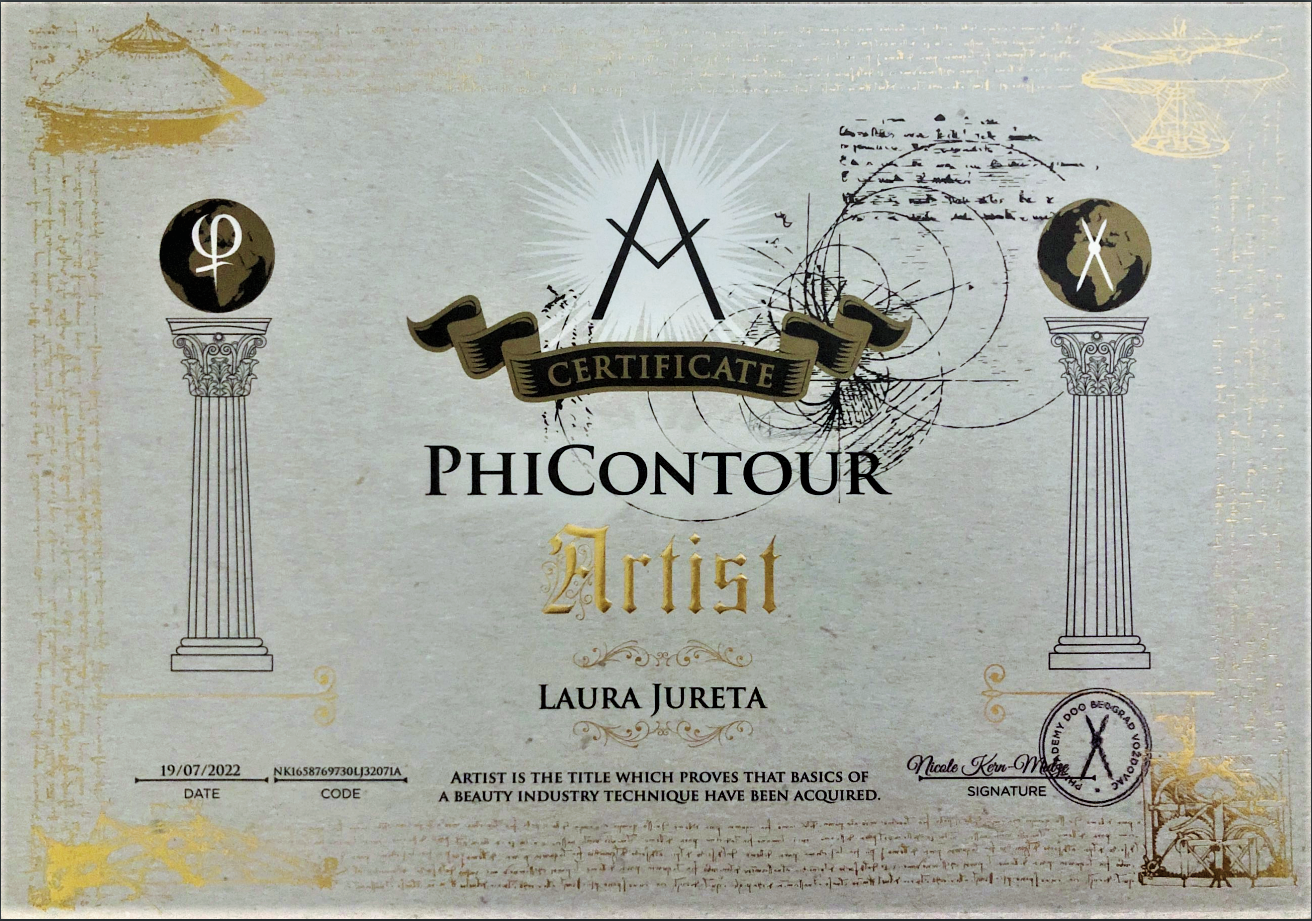 Laura Jureta PhiAcademy Zertifikat PhiContour Artist